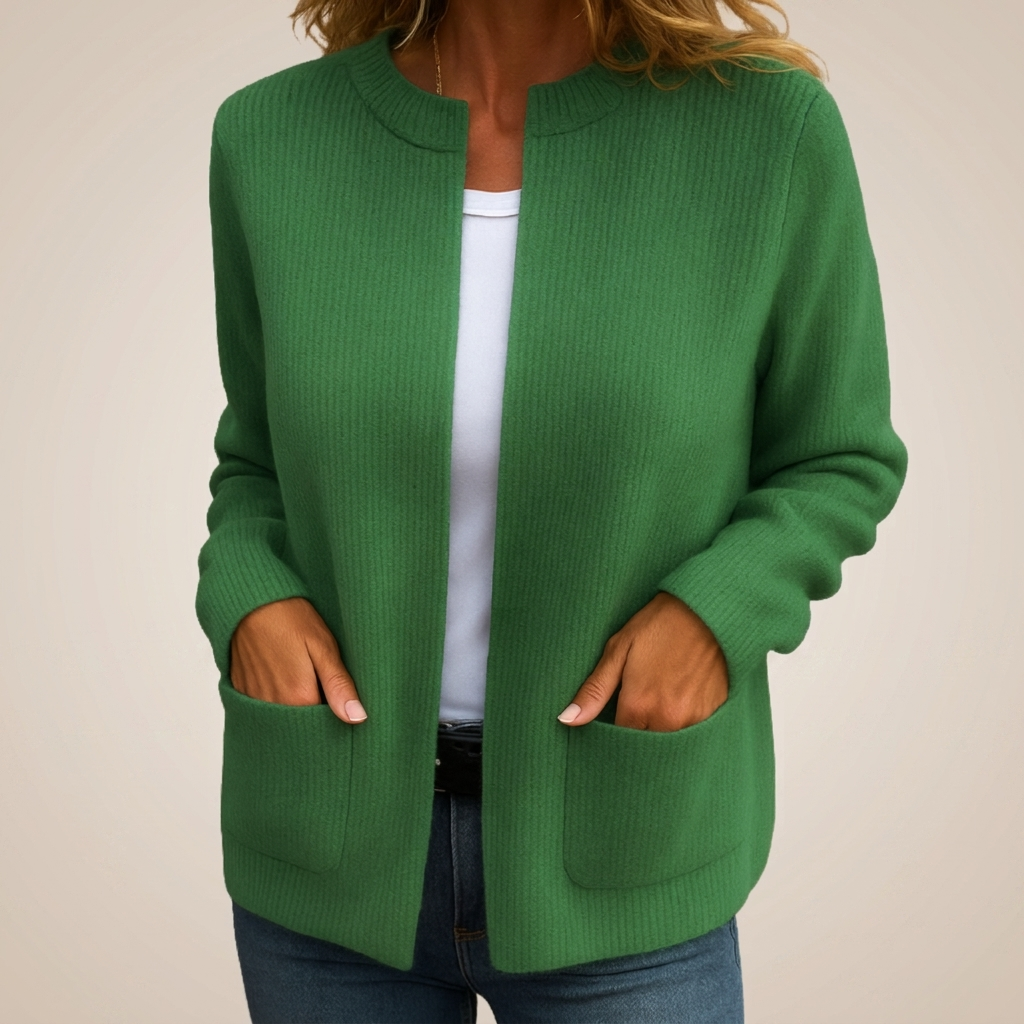 Colette | Warm Knitted Zip-Up Cardigan with Pockets