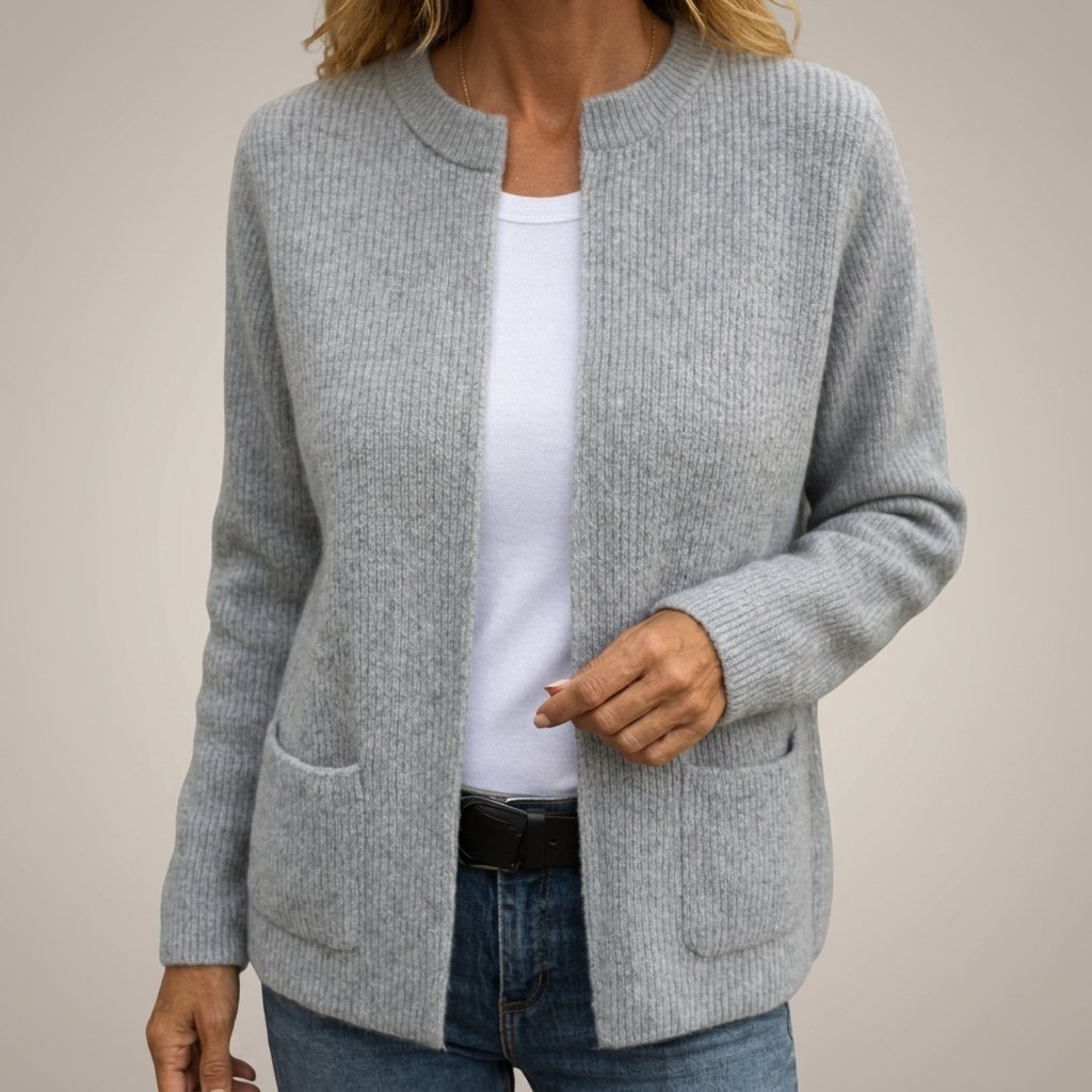 Colette | Warm Knitted Zip-Up Cardigan with Pockets
