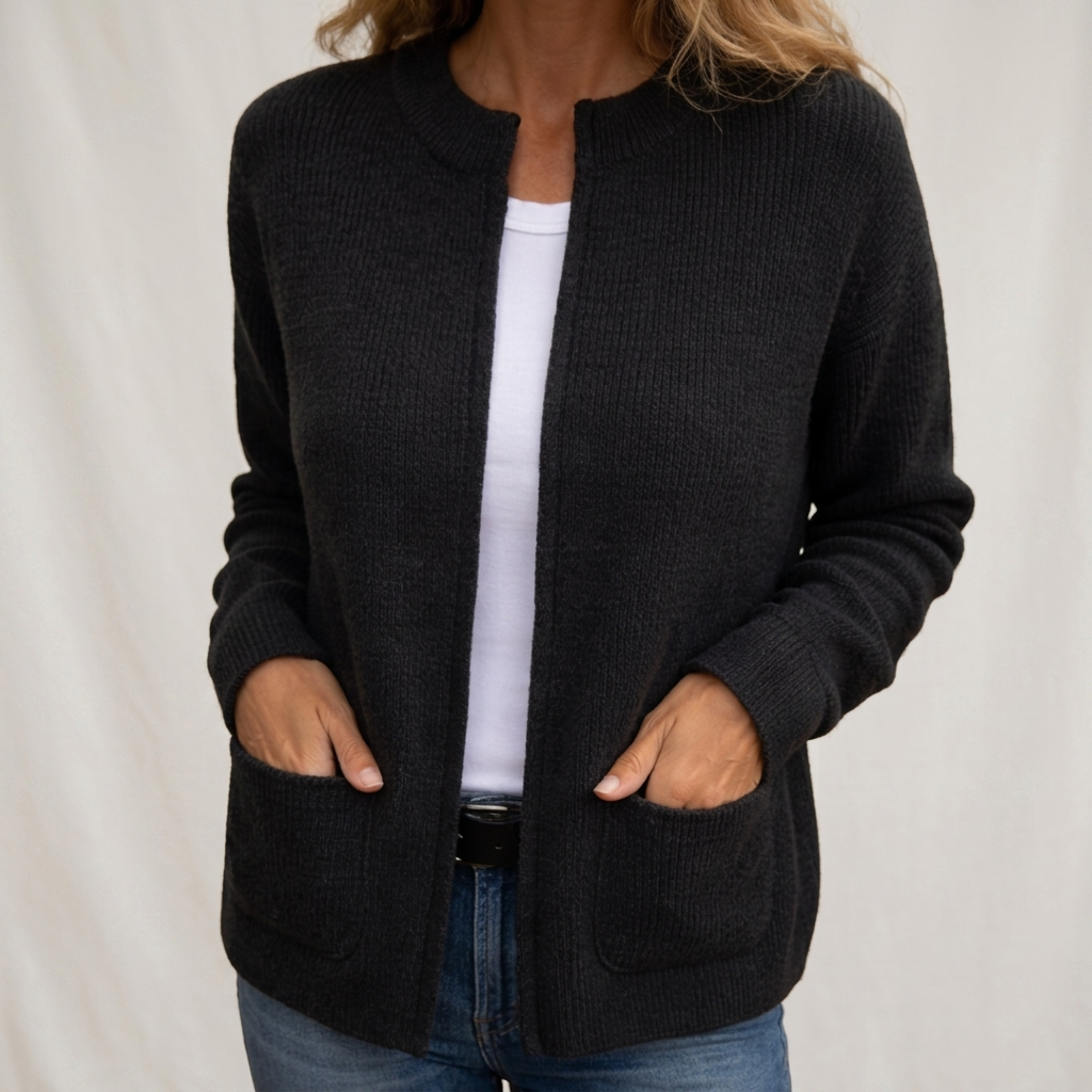 Colette | Warm Knitted Zip-Up Cardigan with Pockets
