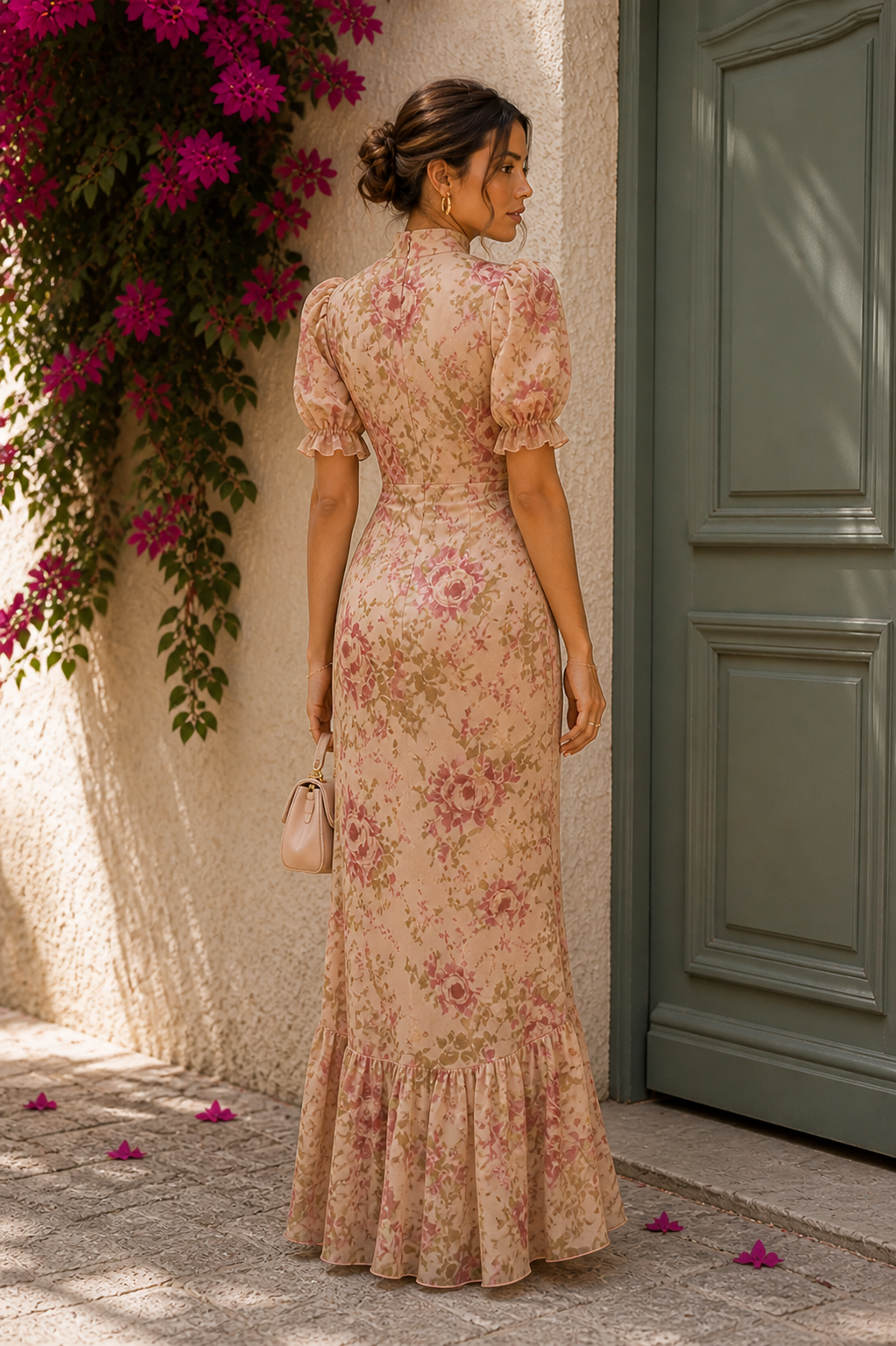 Théa | Watercolour Floral Midi Dress